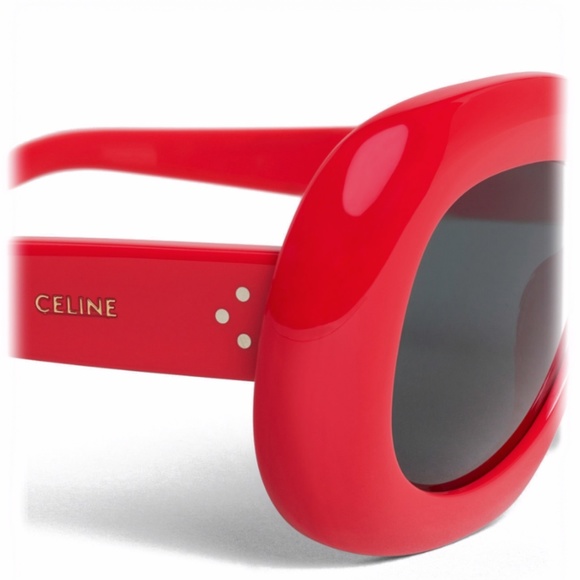 Céline Red New Oversized Oval Acetate Sunglasses main image 4